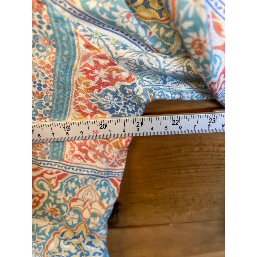 Chico's Button Down Women's Size 0 Blue Pink Paisley Print No Iron Blouse Top - Picture 2 of 7